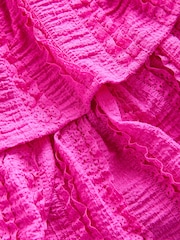 Bright Pink Crinkle Tiered Skirt (3-16yrs) - Image 7 of 8