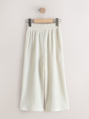 Ecru White Wide Leg Crinkle Trousers (3-16yrs) - Image 2 of 4