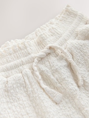 Ecru White Wide Leg Crinkle Trousers (3-16yrs) - Image 4 of 4