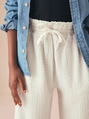 Ecru White Wide Leg Crinkle Trousers (3-16yrs) - Image 5 of 9