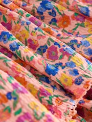 Pink/Orange Floral Crinkle Tiered Skirt (3-16yrs) - Image 3 of 4