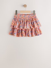 Pink/Orange Floral Crinkle Tiered Skirt (3-16yrs) - Image 5 of 8