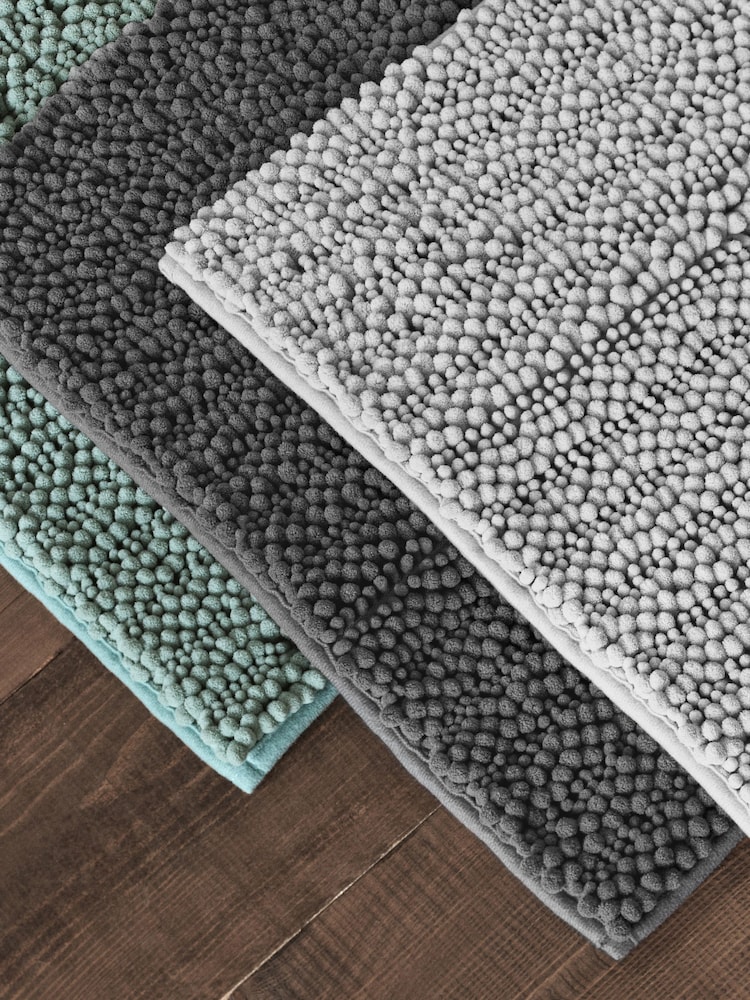 The Set 3 Pack Green/Grey Textured Bobble Bath Mats - Image 1 of 6 The Set 3 Pack Green/Grey Textured Bobble Bath Mats - Image 1 of 6