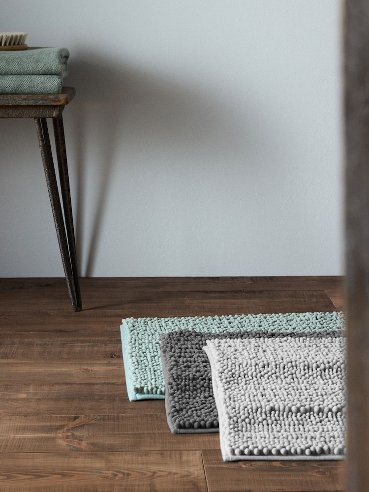 The Set 3 Pack Green/Grey Textured Bobble Bath Mats - Image 2 of 6 The Set 3 Pack Green/Grey Textured Bobble Bath Mats - Image 2 of 6