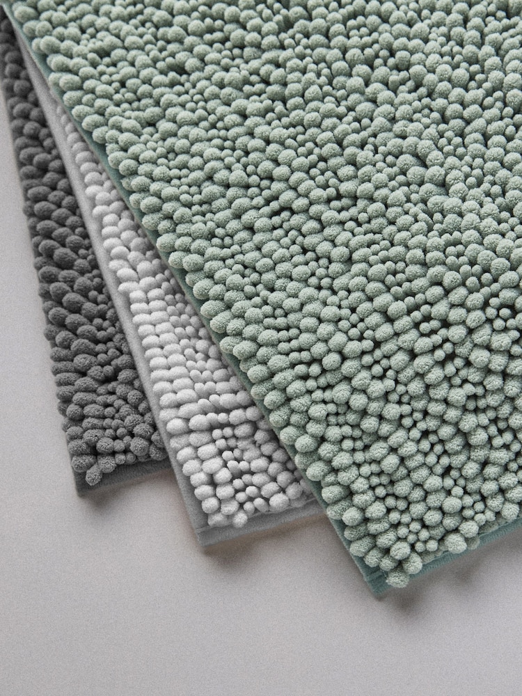 The Set 3 Pack Green/Grey Textured Bobble Bath Mats - Image 6 of 6 The Set 3 Pack Green/Grey Textured Bobble Bath Mats - Image 6 of 6