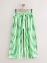 Green Stripe Wide Leg Textured Trousers (3-16yrs) - Image 6 of 8