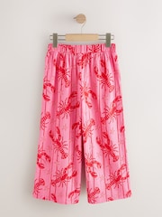 Rose imprimé homard - Pantalons texturés amples (3-16ans) - Image 2 de 4