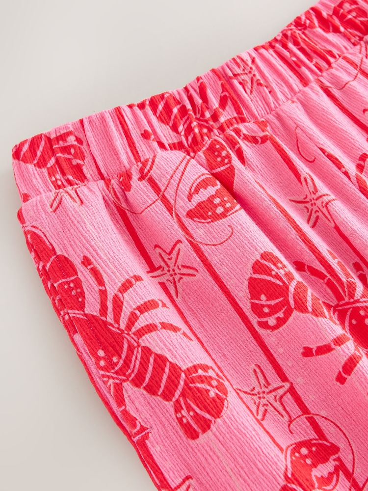 Rose imprimé homard - Pantalons texturés amples (3-16ans) - Image 4 de 4