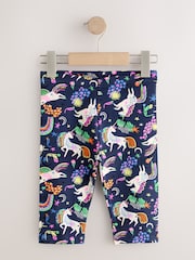 Navy Blue Unicorn Cropped Leggings (3-16yrs) - Image 4 of 7