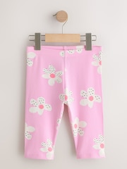 Pink Flower Cropped Leggings (3-16yrs) - Image 4 of 7