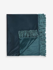 Clarke and Clarke Teal Bloom Ombre Velvet Throw - Image 2 of 5