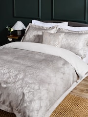 Clarke and Clarke Natural Folius Jacquard Duvet Cover and Pillowcase Set - Image 2 of 5