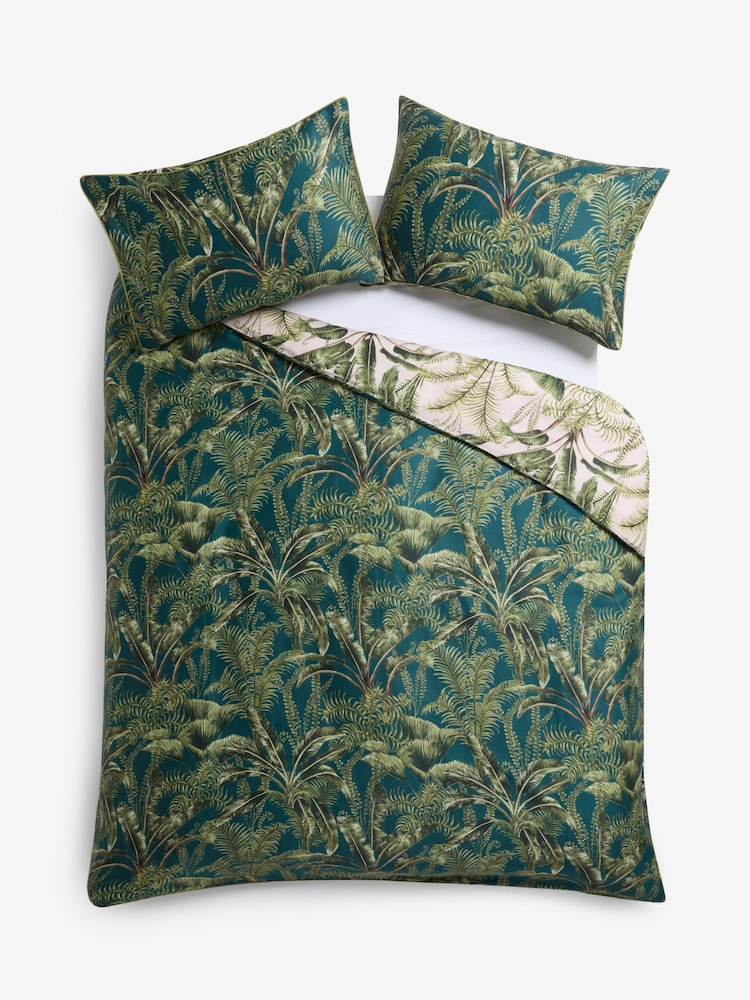 Clarke and Clarke Green Majorelle 200 Thread Count Duvet Cover and Pillowcase Set - Image 5 of 5