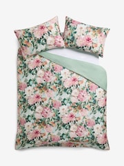 Clarke and Clarke Pink Tahiti Spring 200 Thread Count Duvet Cover and Pillowcase Set - Image 4 of 4