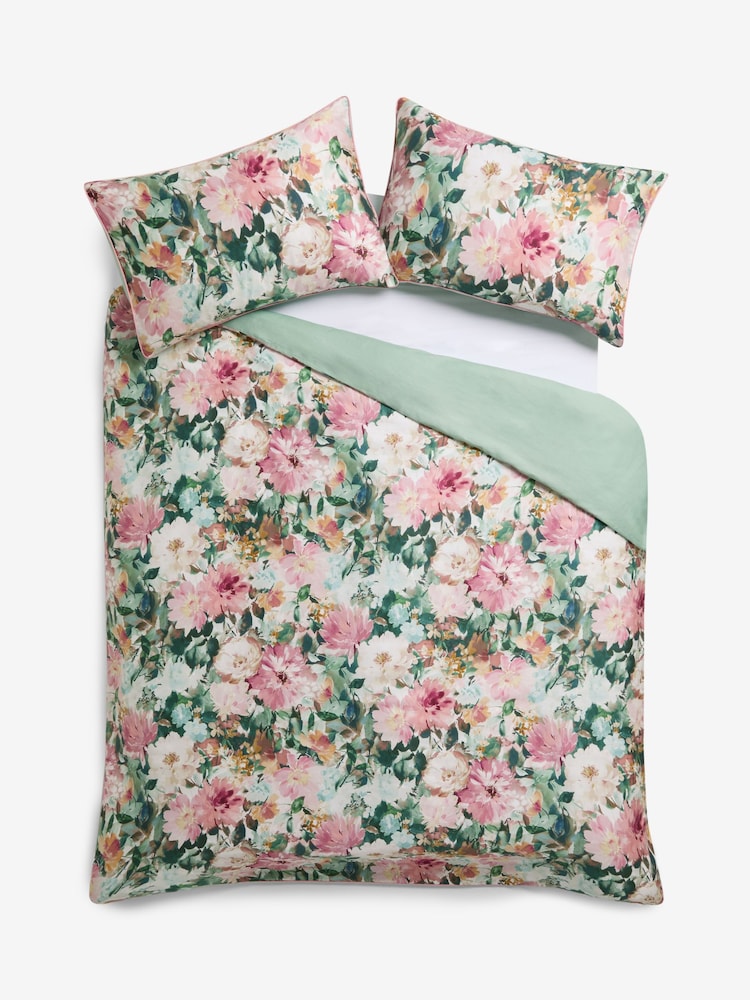 Clarke and Clarke Pink Tahiti Spring 200 Thread Count Duvet Cover and Pillowcase Set - Image 4 of 4