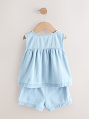 Strawberry Embroidered Denim Blouse And Short Co-ord Set (3mths-8yrs) - Image 7 of 10