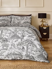 Clarke and Clarke Black Kisumu 200 Thread Count Duvet Cover and Pillowcase Set - Image 1 of 5