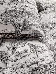 Clarke and Clarke Black Kisumu 200 Thread Count Duvet Cover and Pillowcase Set - Image 3 of 5