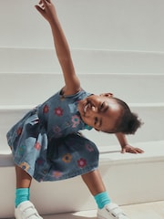 Flower Print Sleeveless Denim Dress (3mths-8yrs) - Image 4 of 9