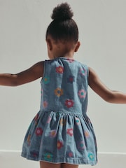 Flower Print Sleeveless Denim Dress (3mths-8yrs) - Image 5 of 9