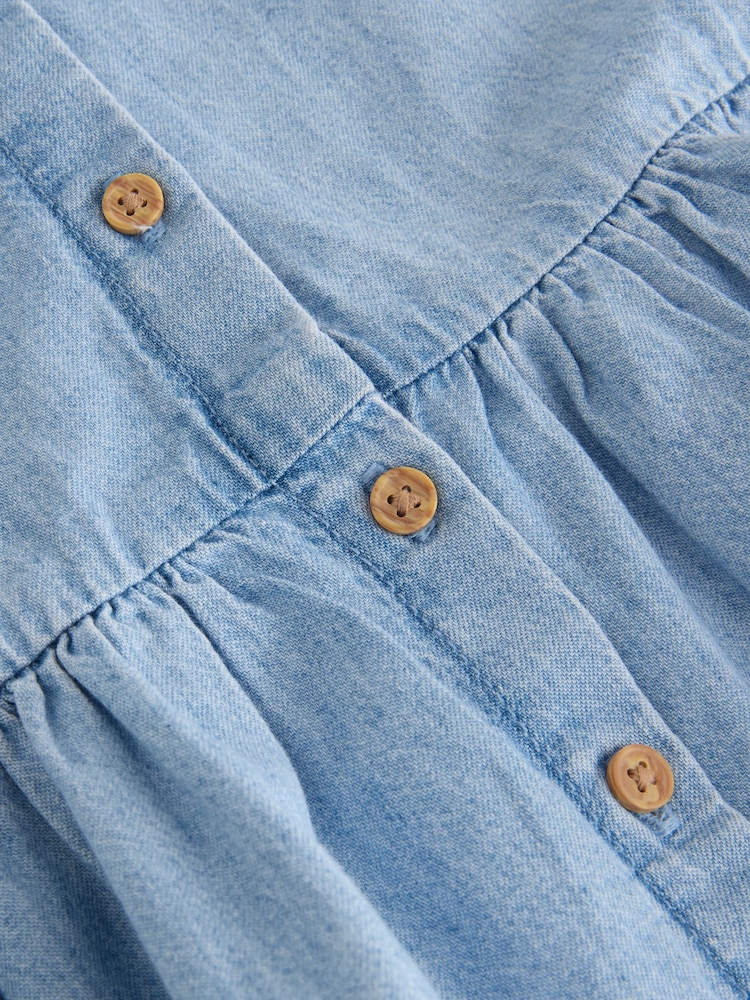 Μπλε τζιν - Φόρεμα από βαμβάκι Κοντομάνικο (3μήνες-8έτη) - Εικόνα 8 από 8