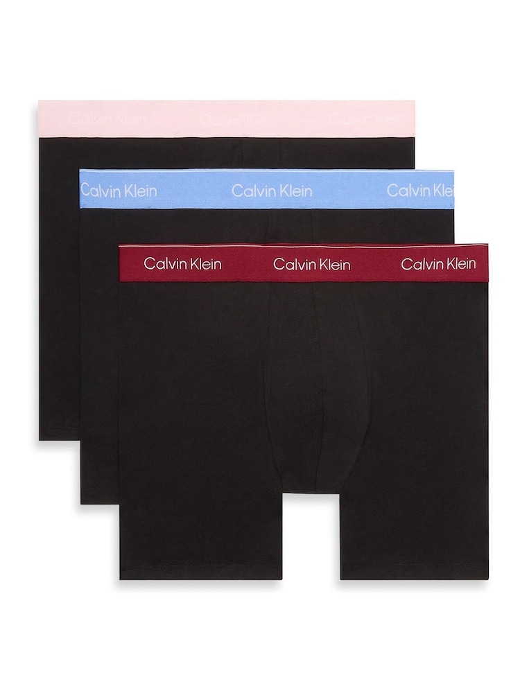 Calvin Klein Black 3 Pack Boxer Briefs with Icon Cotton Stretch - Image 1 of 1 Calvin Klein Black 3 Pack Boxer Briefs with Icon Cotton Stretch - Image 1 of 1