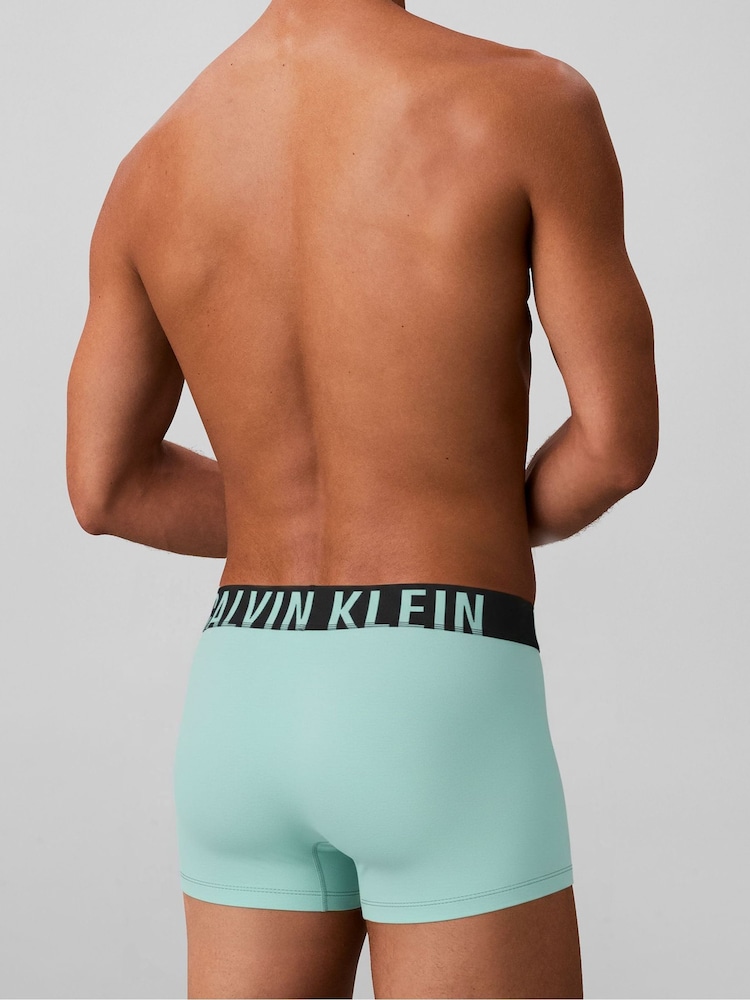 Calvin Klein Black/Turquoise/Grey Intense Power Stretch 3 Pack Boxer Trunks - Image 5 of 5 Calvin Klein Black/Turquoise/Grey Intense Power Stretch 3 Pack Boxer Trunks - Image 5 of 5