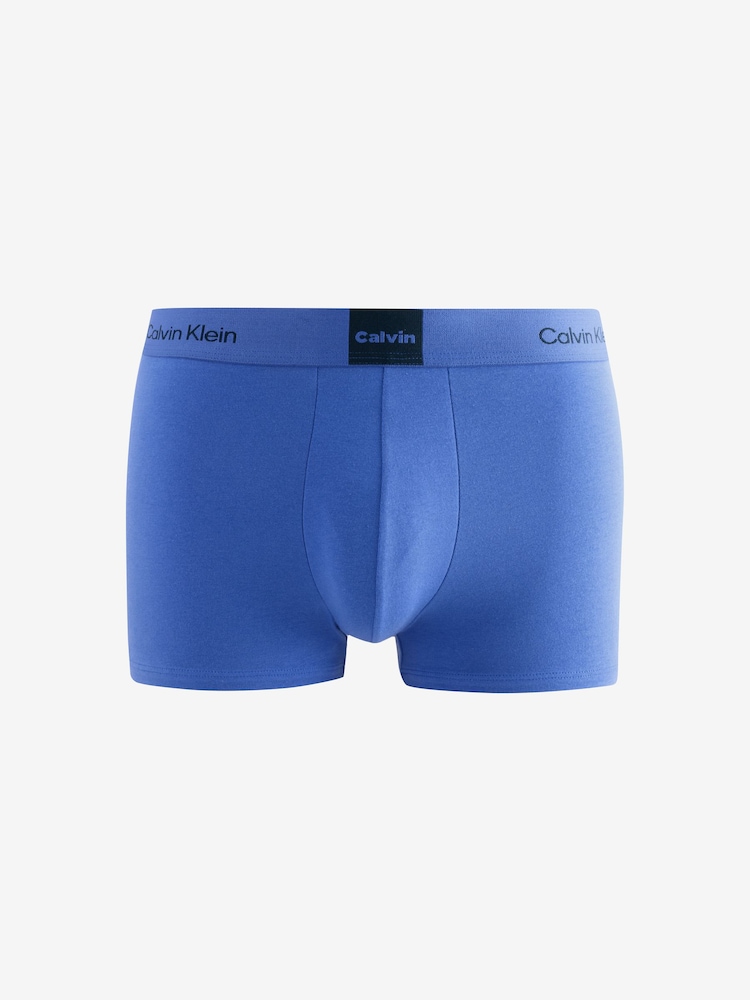 Calvin Klein Blue Trunks 3 Pack Icon Logo Graphic - Image 2 of 4 Calvin Klein Blue Trunks 3 Pack Icon Logo Graphic - Image 2 of 4