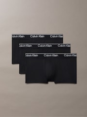 Calvin Klein Black 3 Pack Low Rise Trunks - Microfibre Stretch - Image 1 of 6