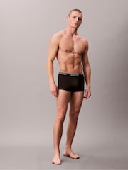 Calvin Klein Black 3 Pack Low Rise Trunks - Microfibre Stretch - Image 4 of 6