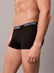 Calvin Klein Black 3 Pack Low Rise Trunks - Microfibre Stretch - Image 6 of 6