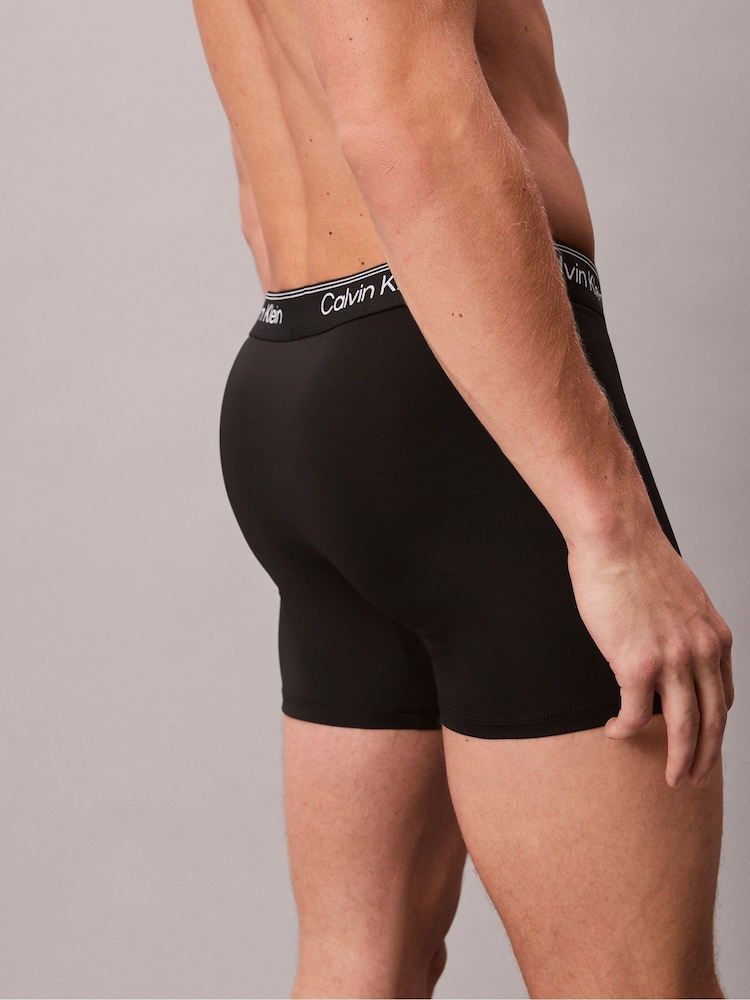 Calvin Klein Black 3 Pack Boxer Briefs - Microfibre Stretch - Image 6 of 6 Calvin Klein Black 3 Pack Boxer Briefs - Microfibre Stretch - Image 6 of 6
