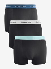 Calvin Klein Black 3 Pack Relaxed Dart Trunks Icon Cotton Stretch - Image 1 of 4