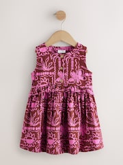 Chocolate/Purple - Sleeveless Peplum Dress (3mths-8yrs) - Imaginea 4 din 7