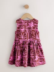 Chocolate/Purple - Sleeveless Peplum Dress (3mths-8yrs) - Imaginea 5 din 7