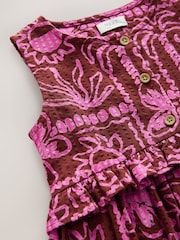 Chocolate/Purple - Sleeveless Peplum Dress (3mths-8yrs) - Imaginea 7 din 7