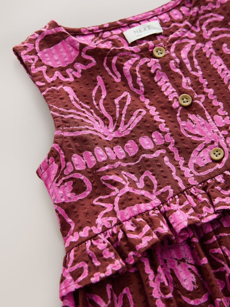 Chocolate/Purple - Sleeveless Peplum Dress (3mths-8yrs) - Imaginea 7 din 7