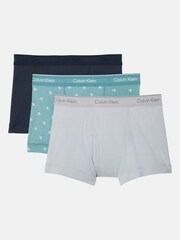 Calvin Klein Blue 3 Pack Trunks - Image 1 of 6