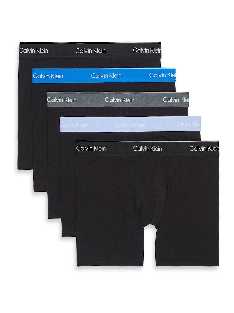 Calvin Klein Black 5 Pack Boxer Briefs Icon Cotton Stretch - Image 1 of 1