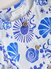 해변 프린트 - 더블 러플 소매 원피스 (3개월~8세) - 7의 이미지 6