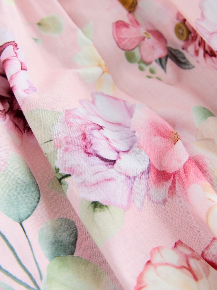 وردي زهور - Double Ruffle Sleeve Dress (3mths-8yrs) - صورة 2 من 3 وردي زهور - Double Ruffle Sleeve Dress (3mths-8yrs) - صورة 2 من 3