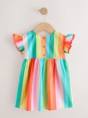Dungi curcubeu - Rochie cu mâneci cu volane Ric Rac (3luni -8ani) - Imaginea 6 din 9