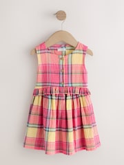 Multi Pink Check Sleeveless Peplum Dress (3mths-8yrs) - Image 1 of 4