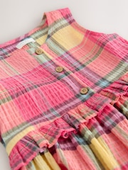 Multi Pink Check Sleeveless Peplum Dress (3mths-8yrs) - Image 4 of 4