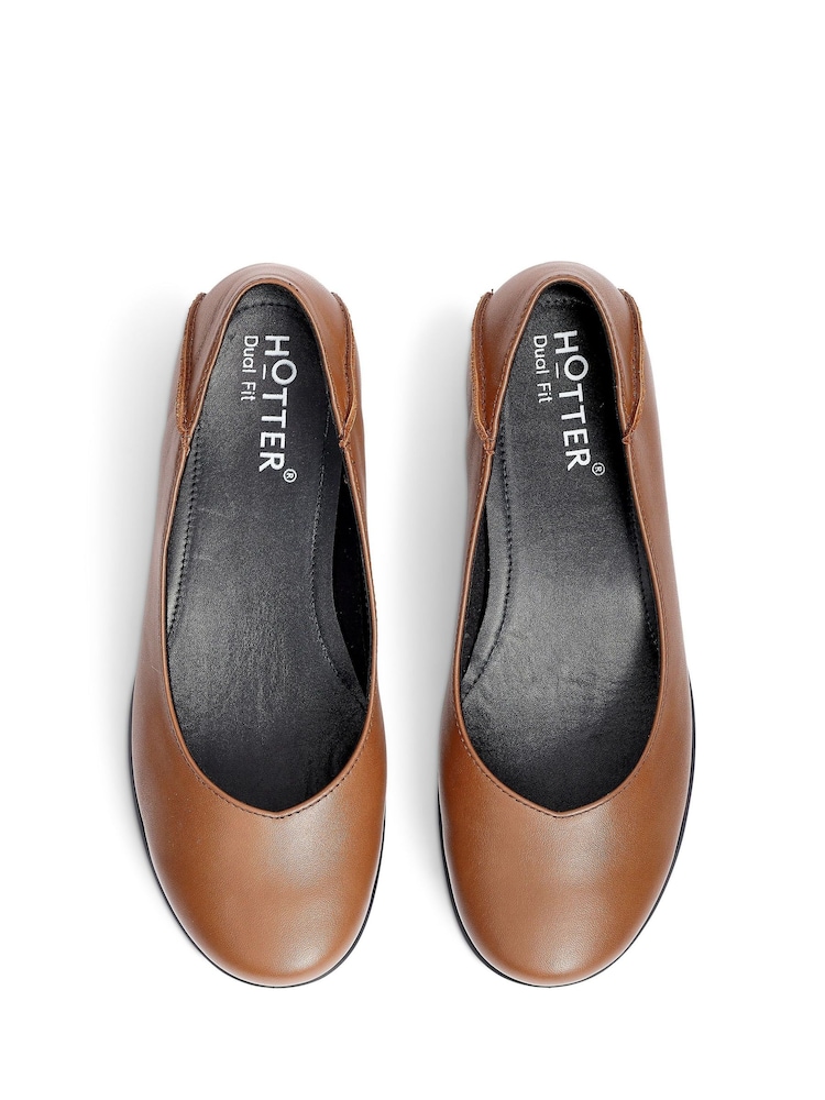 Hotter Brown Wide Fit Birdie Slip On Shoes - Image 4 of 4