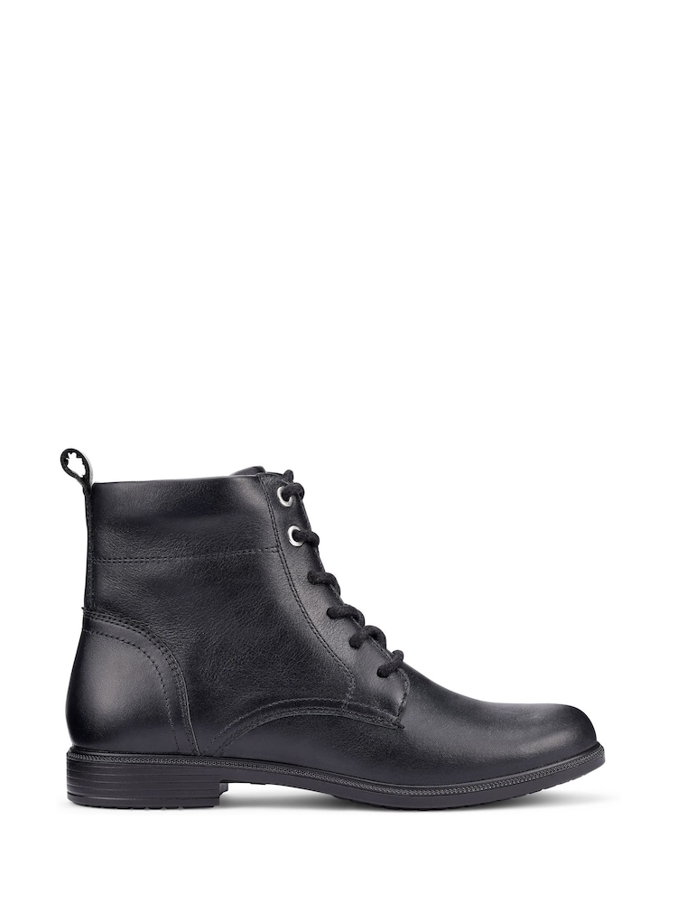 Hotter Black Wide Fit Surrey II Lace-Up/Zip Boots - Image 1 of 4 Hotter Black Wide Fit Surrey II Lace-Up/Zip Boots - Image 1 of 4
