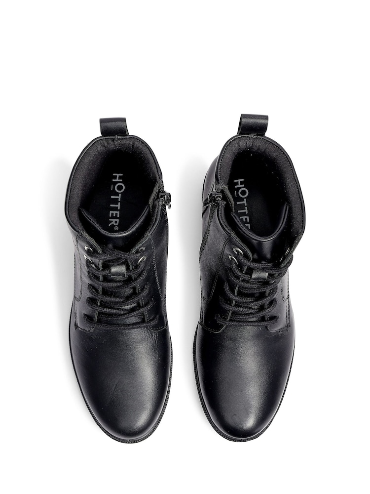 Hotter Black Wide Fit Surrey II Lace-Up/Zip Boots - Image 4 of 4 Hotter Black Wide Fit Surrey II Lace-Up/Zip Boots - Image 4 of 4