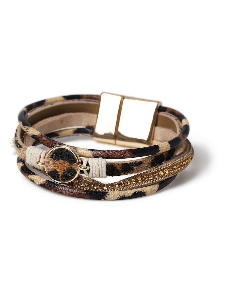 Aela Leopard Magnet Cord Brown Bracelet - Image 2 of 3