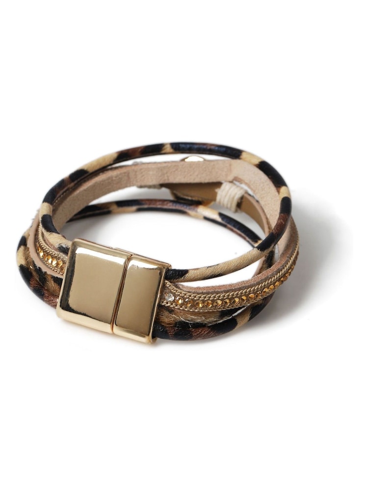 Aela Leopard Magnet Cord Brown Bracelet - Image 3 of 3