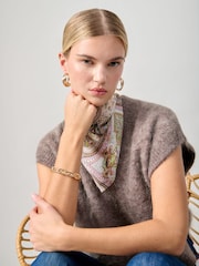 Aela Paisley Bead Brown Scarf - Image 2 of 4